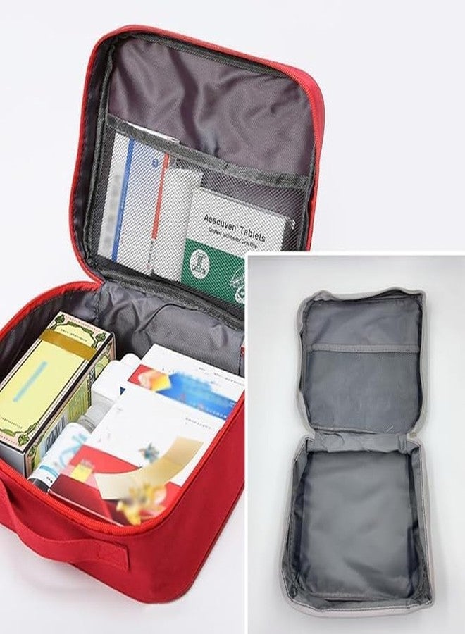 Vroxy Polyester First Aid Bag Pouch Pill Case Organizer, Medicine Pill Tablet Storage Pouch Bag Space-Saving Large Capacity Family First Aid Box (1Pcs) - Image 3